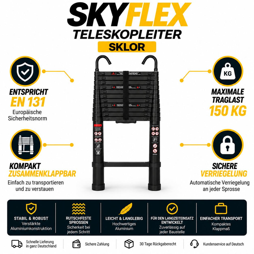 Teleskopleiter 5 m SkyFlex™ Schwarz